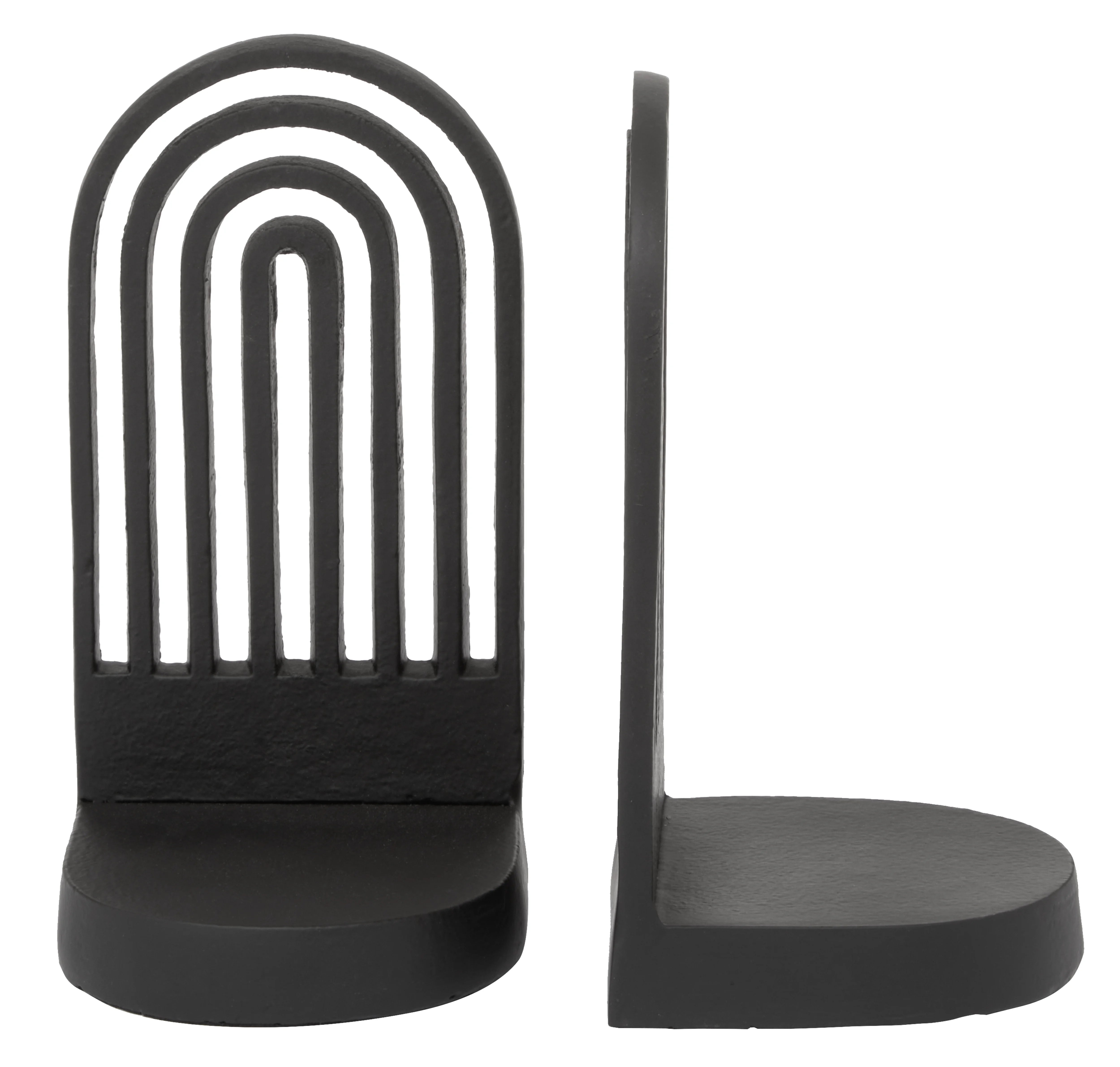 Set of 2 Elvie Black Finish Arched Bookends